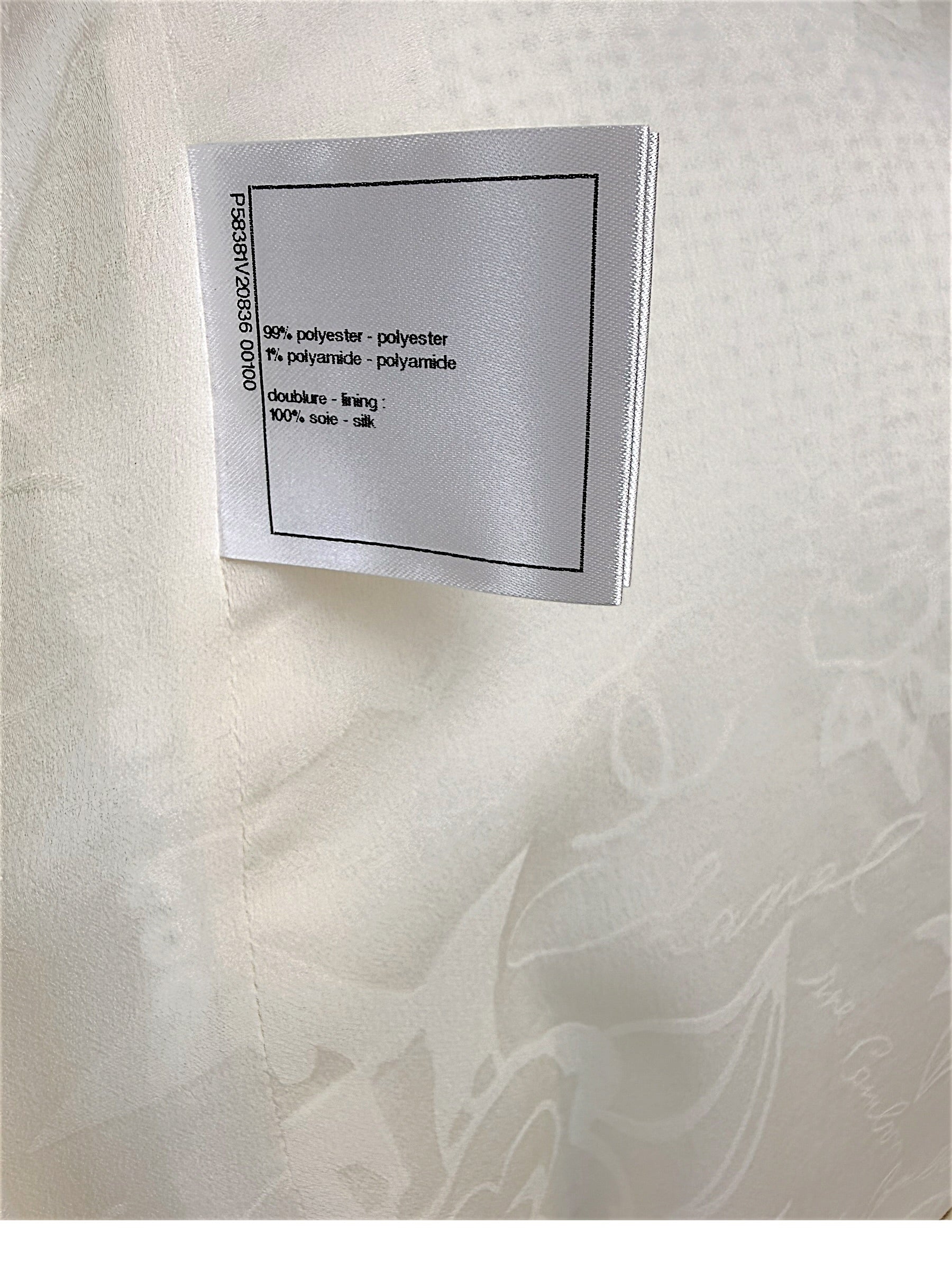 Chanel Spring 2018 Ivory Sequin Silk Lined Dress FR 34