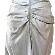 Givenchy Ivory Satin Ruched Column Evening Dress with Silk Sash Scarf Riccardo Tisci Era