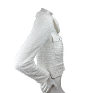 Chanel Spring Summer 2022 White Bouclé CC Button Jacket FR34