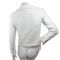 Chanel Spring Summer 2022 White Bouclé CC Button Jacket FR34