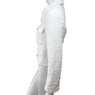 Chanel Spring Summer 2022 White Bouclé CC Button Jacket FR34