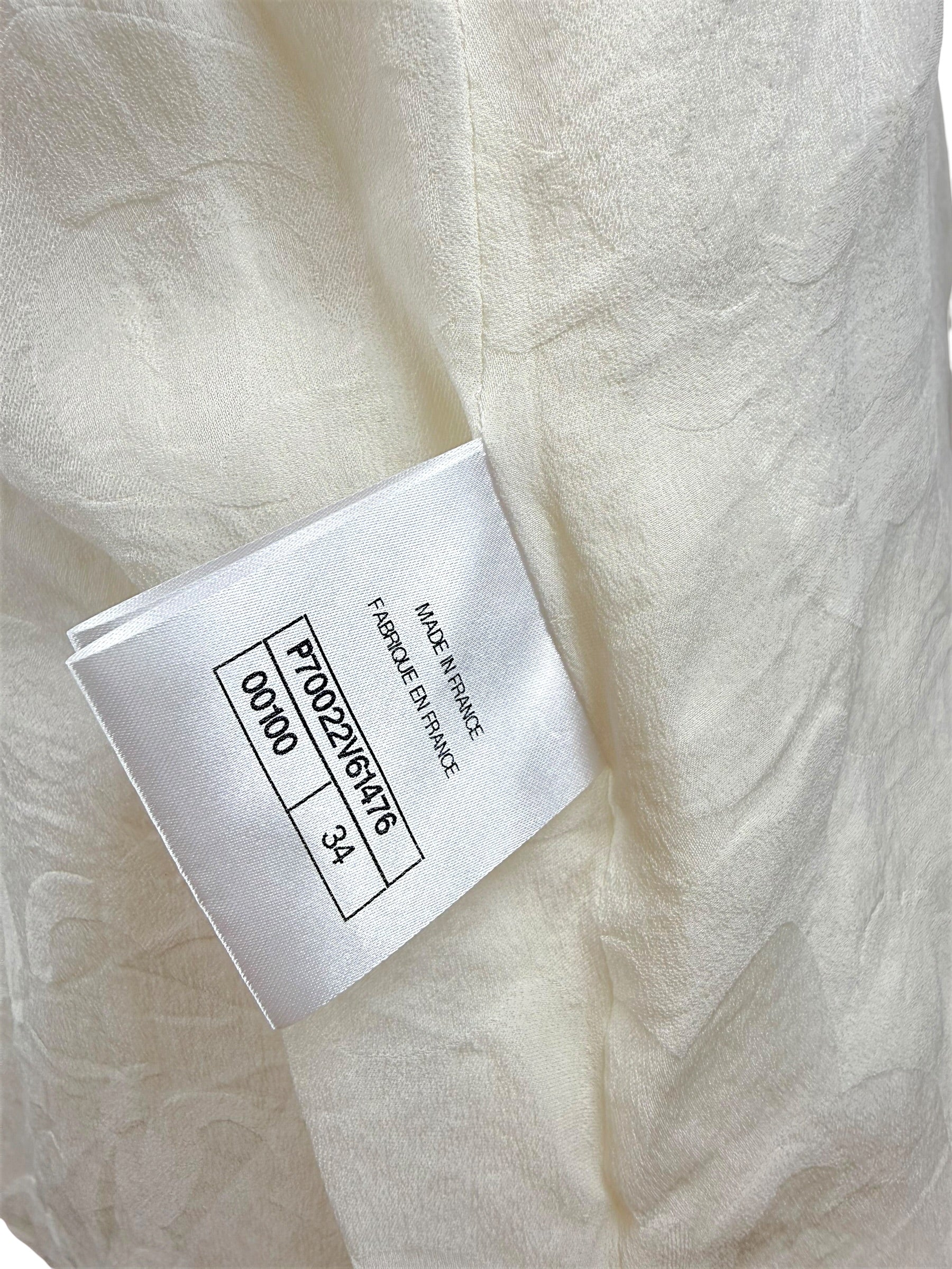 Chanel Spring Summer 2022 White Bouclé CC Button Jacket FR34