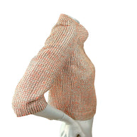 Chanel Resort 2012 Coral Tweed Zip Jacket Gold CC