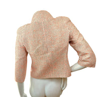 Chanel Resort 2012 Coral Tweed Zip Jacket Gold CC