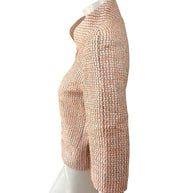 Chanel Resort 2012 Coral Tweed Zip Jacket Gold CC