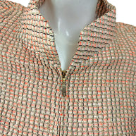Chanel Resort 2012 Coral Tweed Zip Jacket Gold CC
