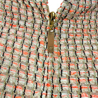 Chanel Resort 2012 Coral Tweed Zip Jacket Gold CC