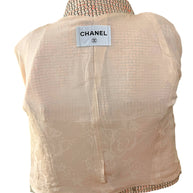 Chanel Resort 2012 Coral Tweed Zip Jacket Gold CC