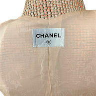 Chanel Resort 2012 Coral Tweed Zip Jacket Gold CC