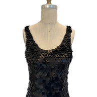 Chloé SS2008 Black Leather Paillette Maxi Evening Gown FR 36 (US 4)