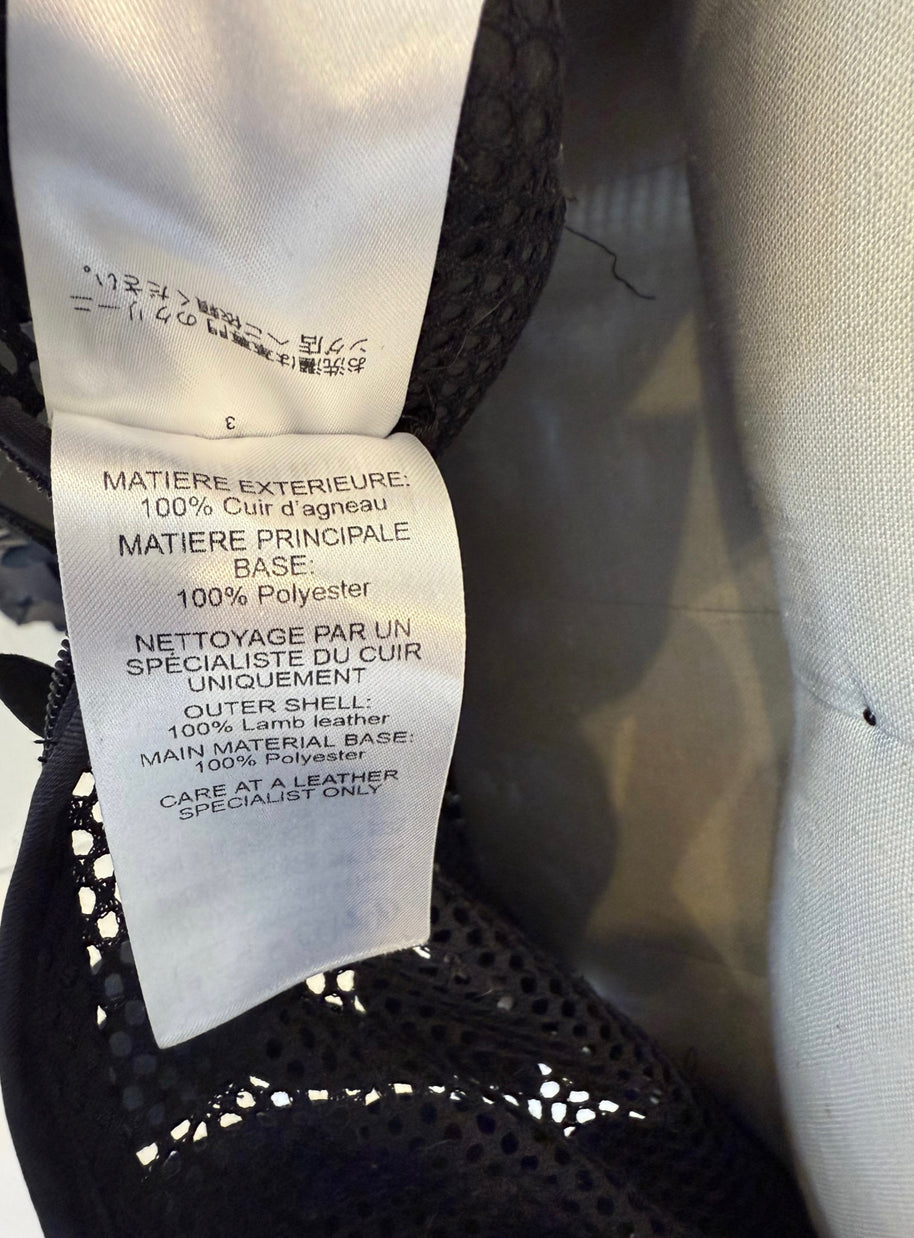 Chloé SS2008 Black Leather Paillette Maxi Evening Gown FR 36 (US 4)