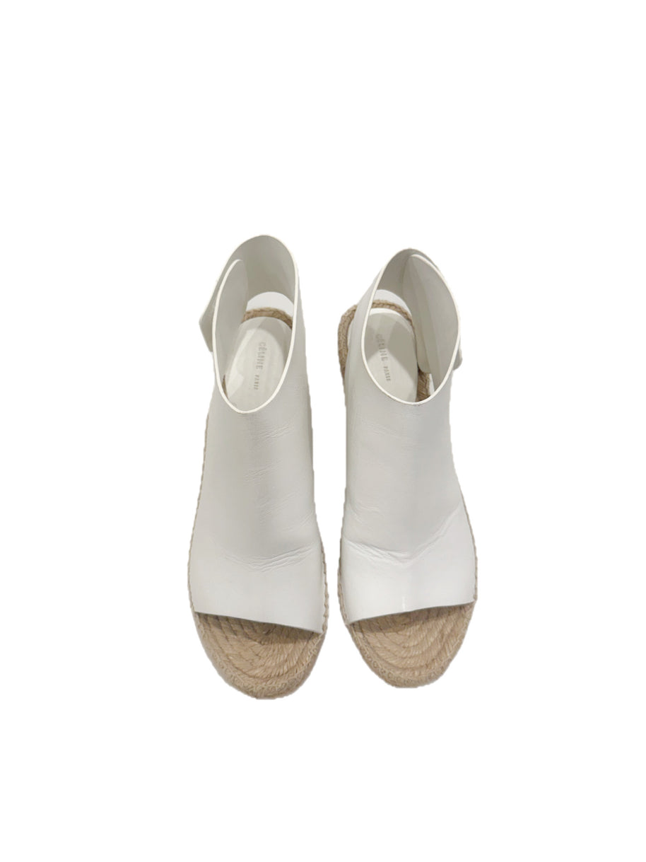 CÉLINE White Leather Espadrille Wedges SS16/SS17 (Phoebe Philo Era) Size 38