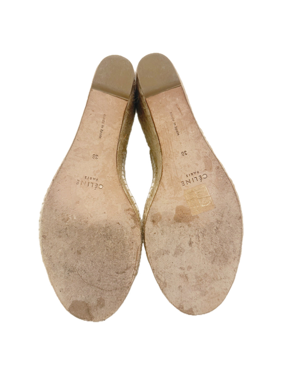 CÉLINE White Leather Espadrille Wedges SS16/SS17 (Phoebe Philo Era) Size 38