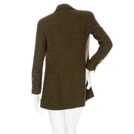 Chanel Vintage Green Tweed CC Button Jacket Fall 1994 FR 36