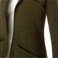 Chanel Vintage Green Tweed CC Button Jacket Fall 1994 FR 36