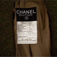 Chanel Vintage Green Tweed CC Button Jacket Fall 1994 FR 36
