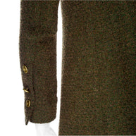 Chanel Vintage Green Tweed CC Button Jacket Fall 1994 FR 36