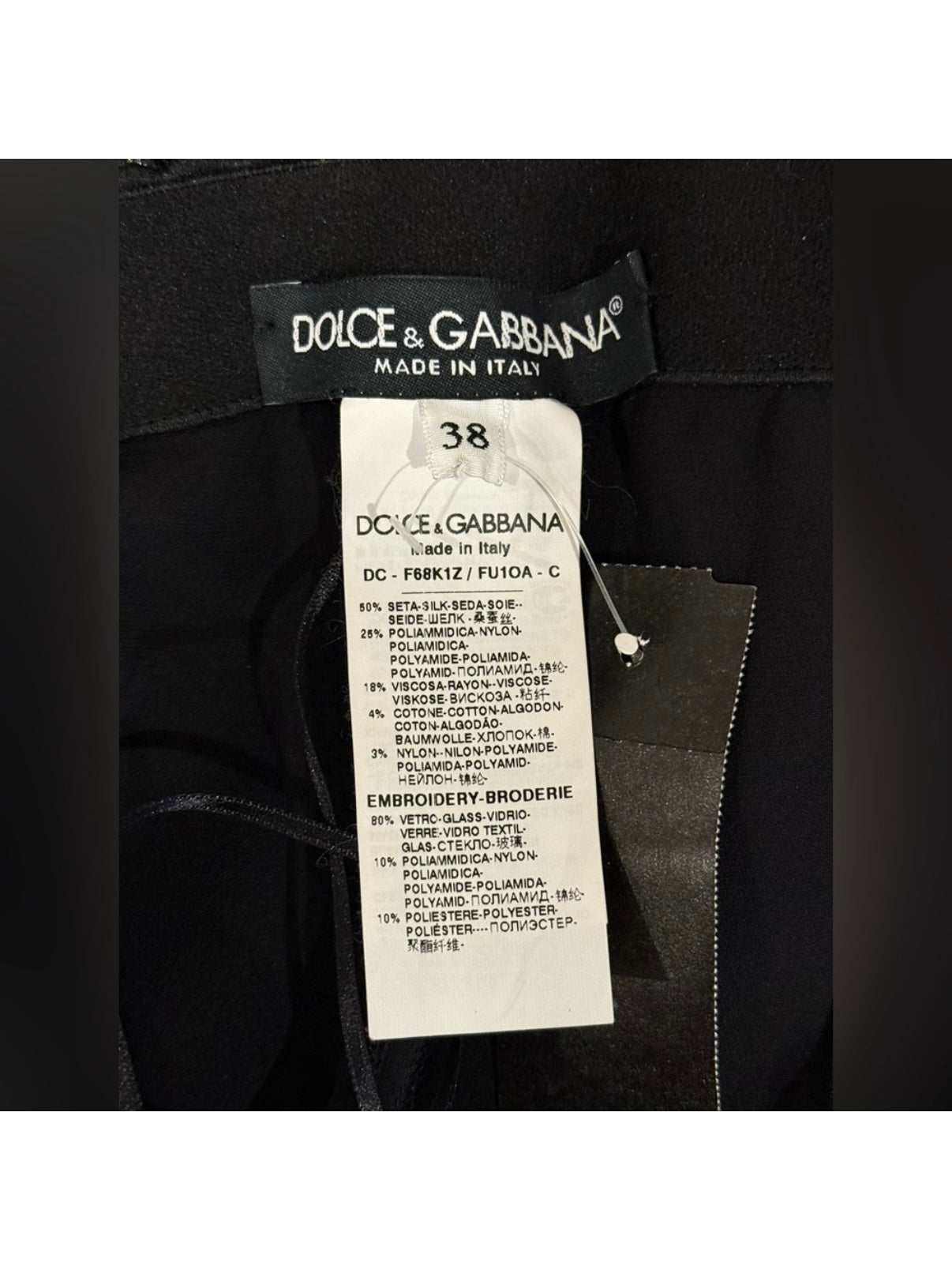 Dolce & Gabbana FW 2010 Runway Black Embroidered Evening Gown w/ Crystal Trim IT 38