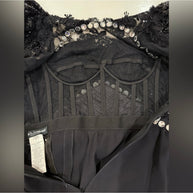 Dolce & Gabbana FW 2010 Runway Black Embroidered Evening Gown w/ Crystal Trim IT 38