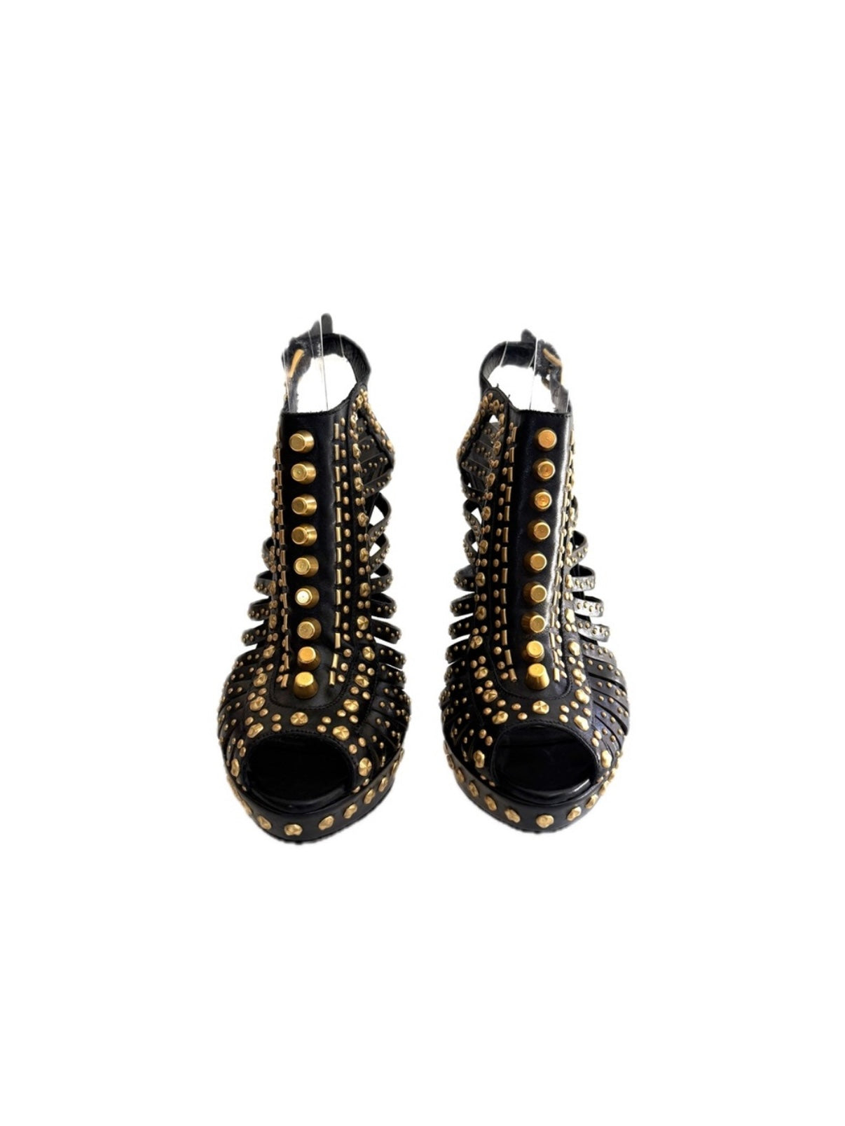 Alexander McQueen SS12 “Maxima” Studded Cage Platform Sandals Size 39