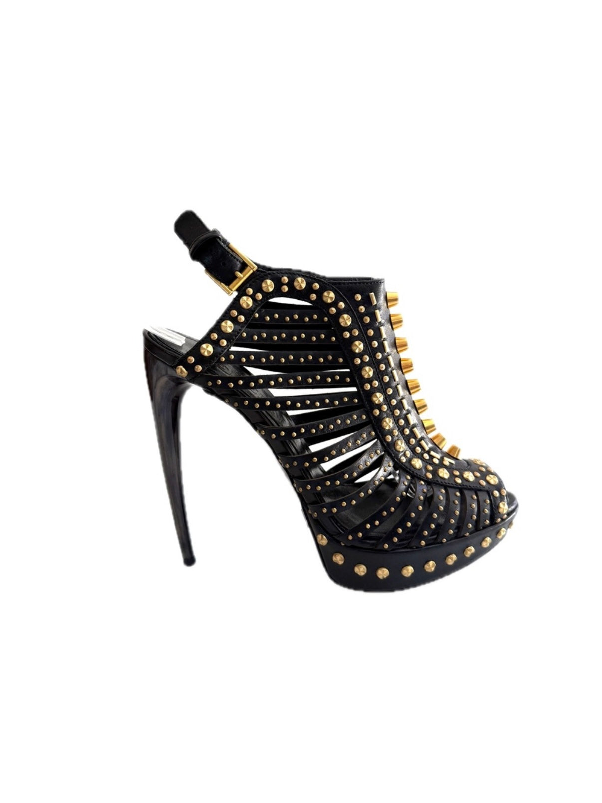 Alexander McQueen SS12 “Maxima” Studded Cage Platform Sandals Size 39
