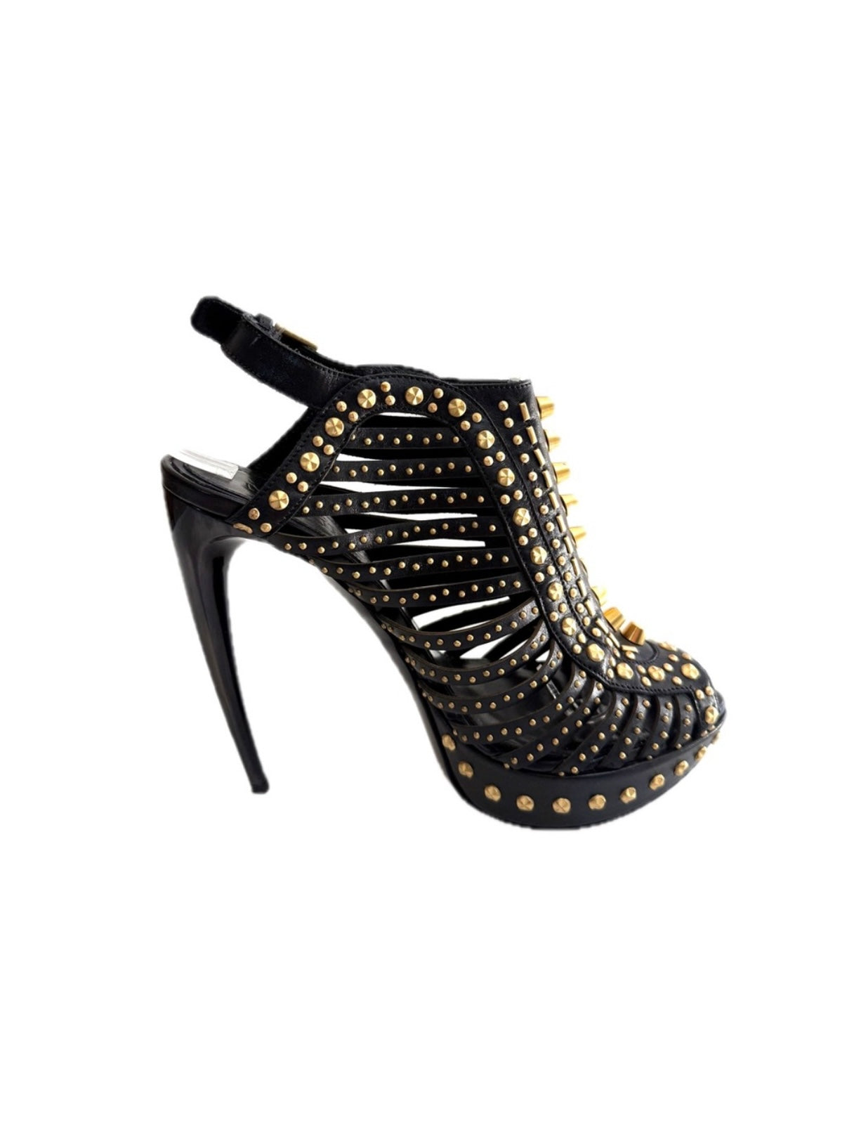 Alexander McQueen SS12 “Maxima” Studded Cage Platform Sandals Size 39