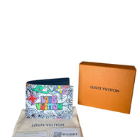Louis Vuitton SS23 Comics Multiple Wallet displayed with box dust bag and tags in excellent condition.
