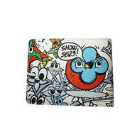 Back view of Louis Vuitton Comics Wallet featuring cartoon characters and Show SS23 speech bubble design.