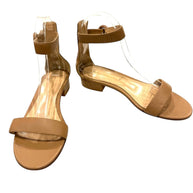 Gianvito Rossi Tan Leather Block Heel Sandals Size 38.5