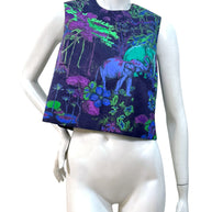 Christian Dior Raf Simons Jungle Elephant Print Silk Wool Top FR 36