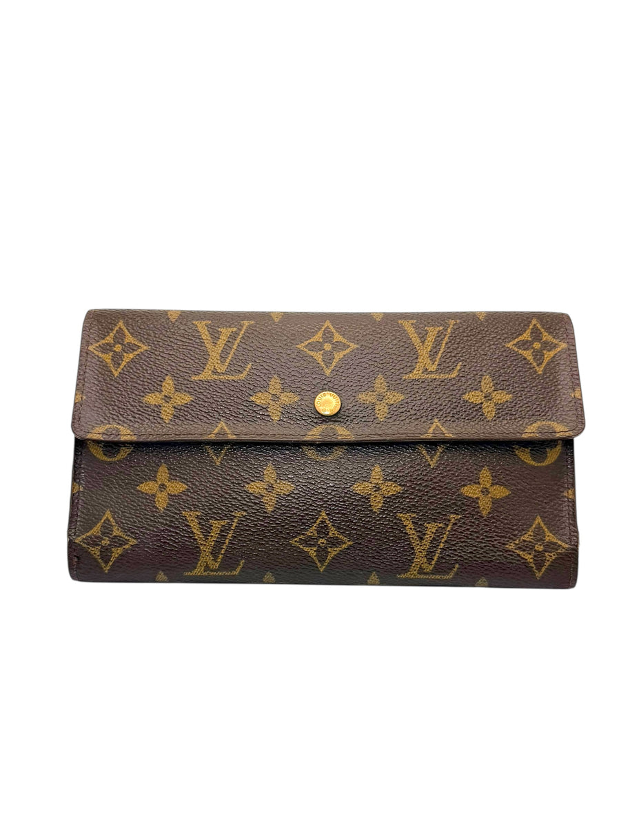 Louis Vuitton Monogram Porte Trésor International Long Wallet Vintage Envelope Snap