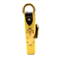 Prada Saffiano Black/Yellow Leather Trunk Style Notebook With Gold-Tone Hardware