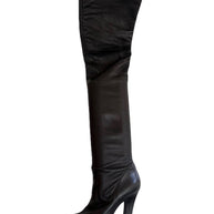 Yves Saint Laurent Over-the-Knee Black Leather Boots Women’s EU 39 US 8.5–9 High Heel
