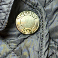 Burberry Brit Navy Quilted Jacket with Check Lining – Women’s Size Small