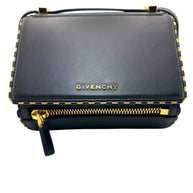 Givenchy Pandora Box Black Leather Crossbody Bag Gold Hardware