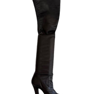 Yves Saint Laurent Over-the-Knee Black Leather Boots Women’s EU 39 US 8.5–9 High Heel