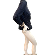 Burberry Brit Navy Quilted Jacket with Check Lining – Women’s Size Small