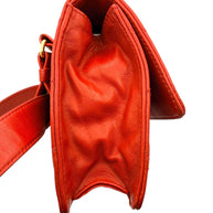 Chanel Vintage Red Quilted Lambskin Belt Bag Karl Lagerfeld Era Gold CC
