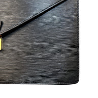 Vintage Louis Vuitton Black Epi Leather Briefcase Gold Lock France