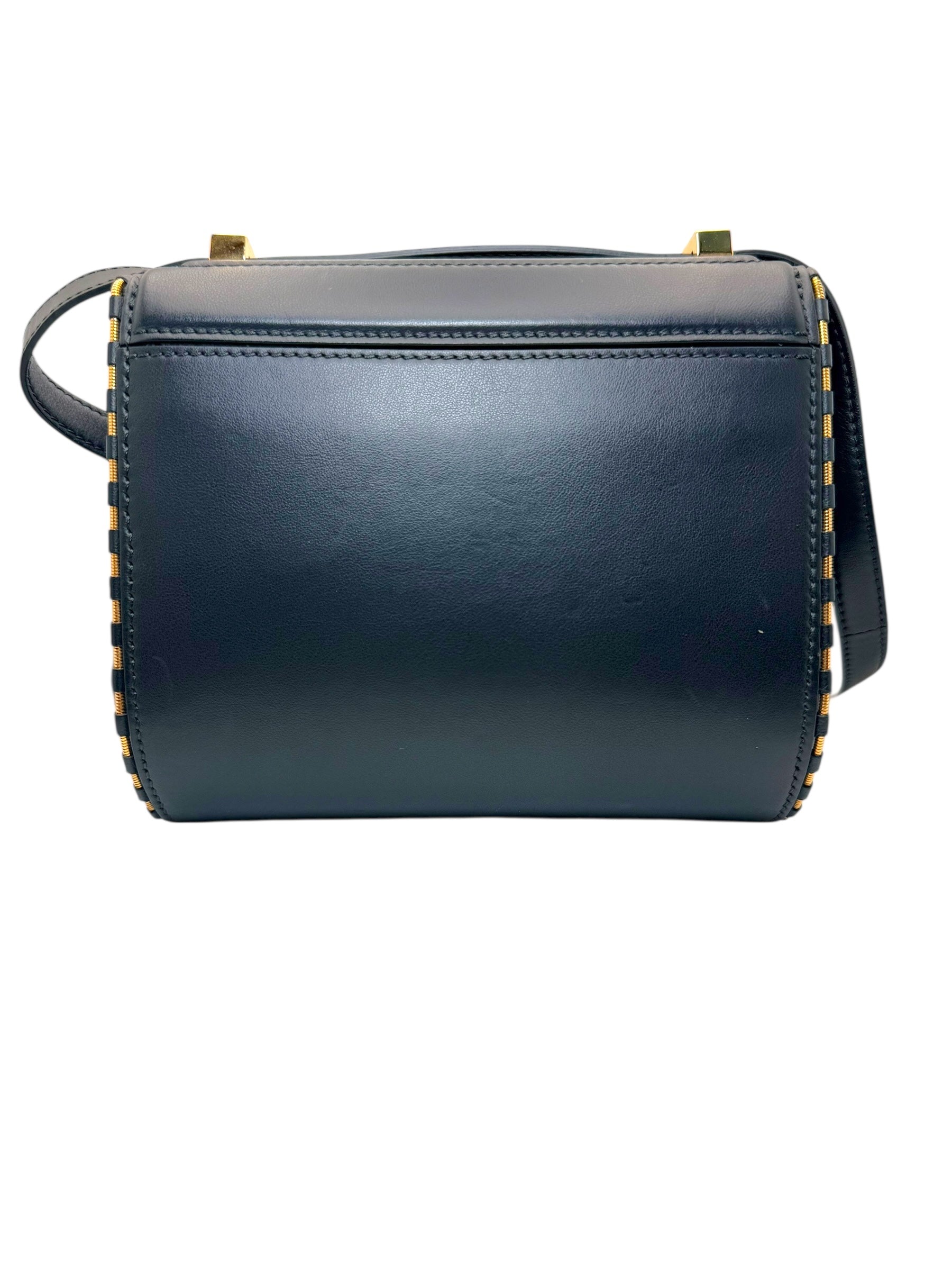 Givenchy Pandora Box Black Leather Crossbody Bag Gold Hardware