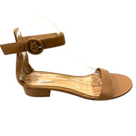 Gianvito Rossi Tan Leather Block Heel Sandals Size 38.5