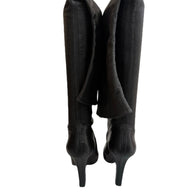 Yves Saint Laurent Over-the-Knee Black Leather Boots Women’s EU 39 US 8.5–9 High Heel