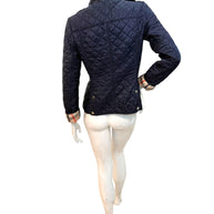 Burberry Brit Navy Quilted Jacket with Check Lining – Women’s Size Small