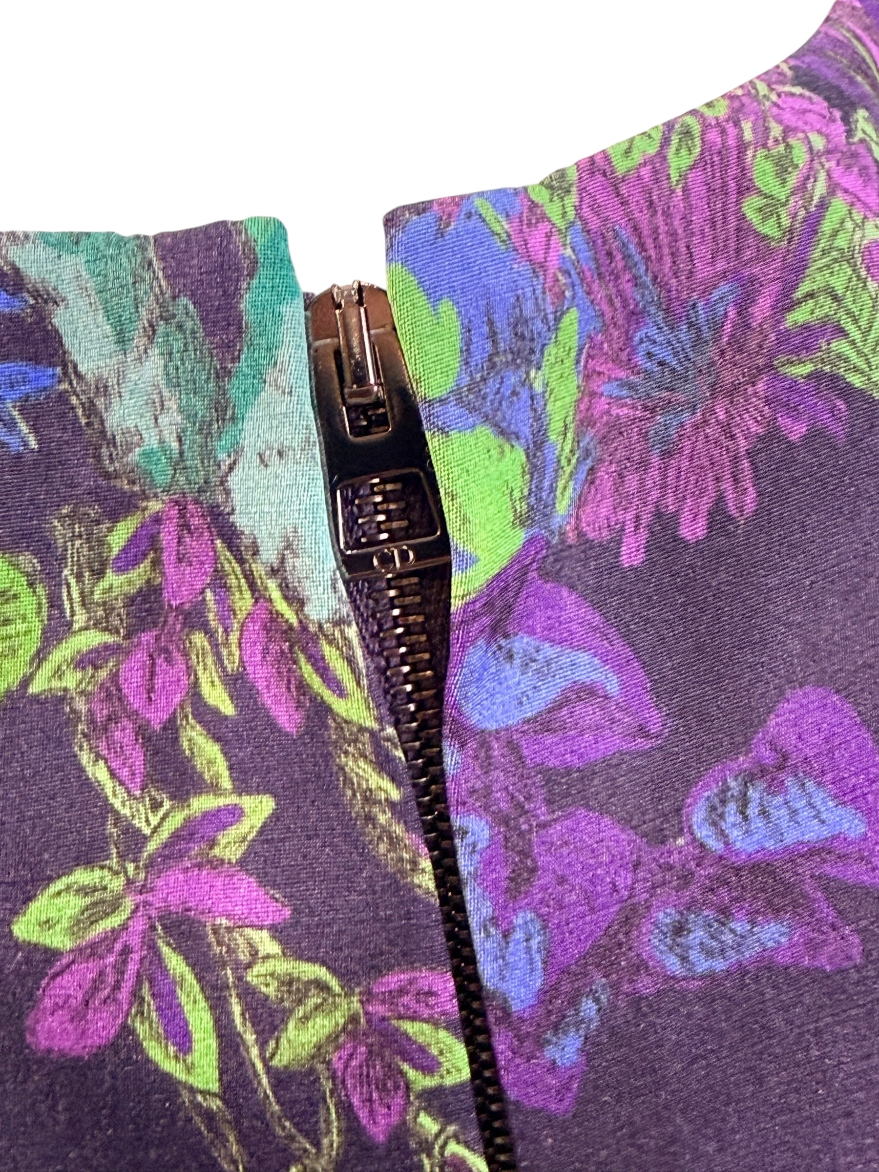 Christian Dior Raf Simons Jungle Elephant Print Silk Wool Top FR 36