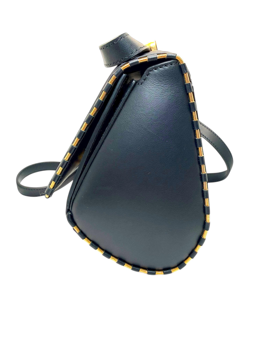 Givenchy Pandora Box Black Leather Crossbody Bag Gold Hardware