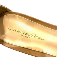 Gianvito Rossi Tan Leather Block Heel Sandals Size 38.5