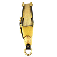 Prada Saffiano Black/Yellow Leather Trunk Style Notebook With Gold-Tone Hardware