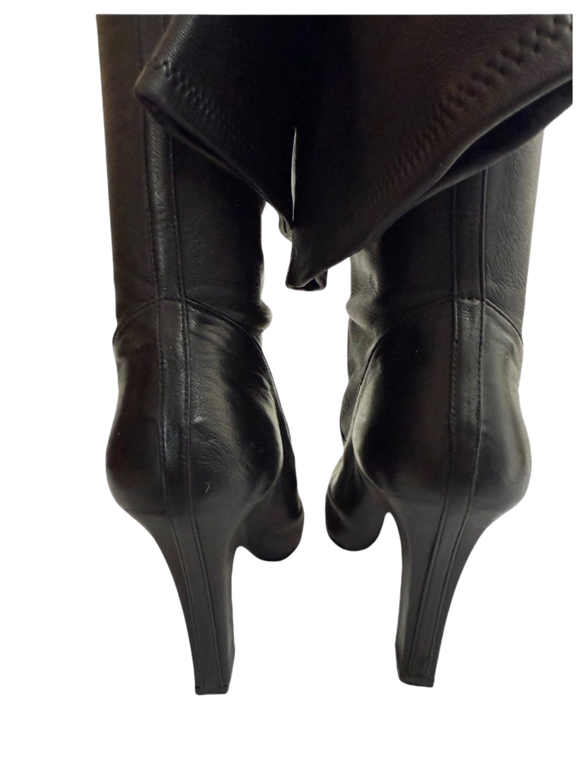Yves Saint Laurent Over-the-Knee Black Leather Boots Women’s EU 39 US 8.5–9 High Heel