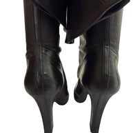 Yves Saint Laurent Over-the-Knee Black Leather Boots Women’s EU 39 US 8.5–9 High Heel
