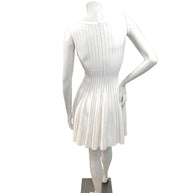 Alaïa White Ribbed Knit Fit & Flare Skater Dress SS19 Size 38